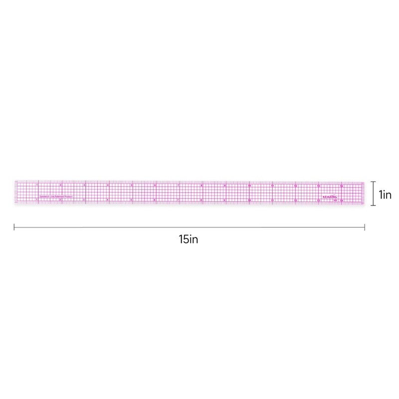 KEARING Clear Sewing Graph Ruler Fashion Design Ruler, Sandwich Line, 1 x 15, Transparent Pattern Making Dress Making Ruler for Sewing Quilting - Image 2